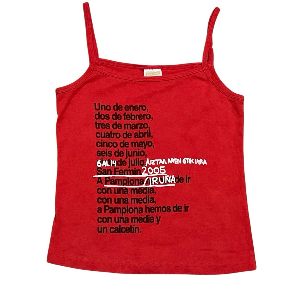 Vintage Y2K San Fermin 2005 Pamplona Spain Running of the Bulls Cami Tank Size S